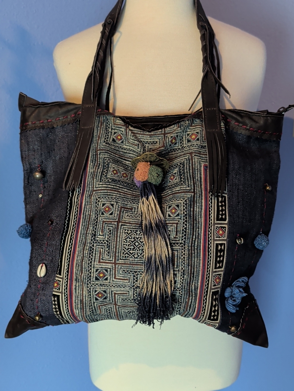 JP & Mattie Boho Textile/ Leather Bag - Picture 3 of 10
